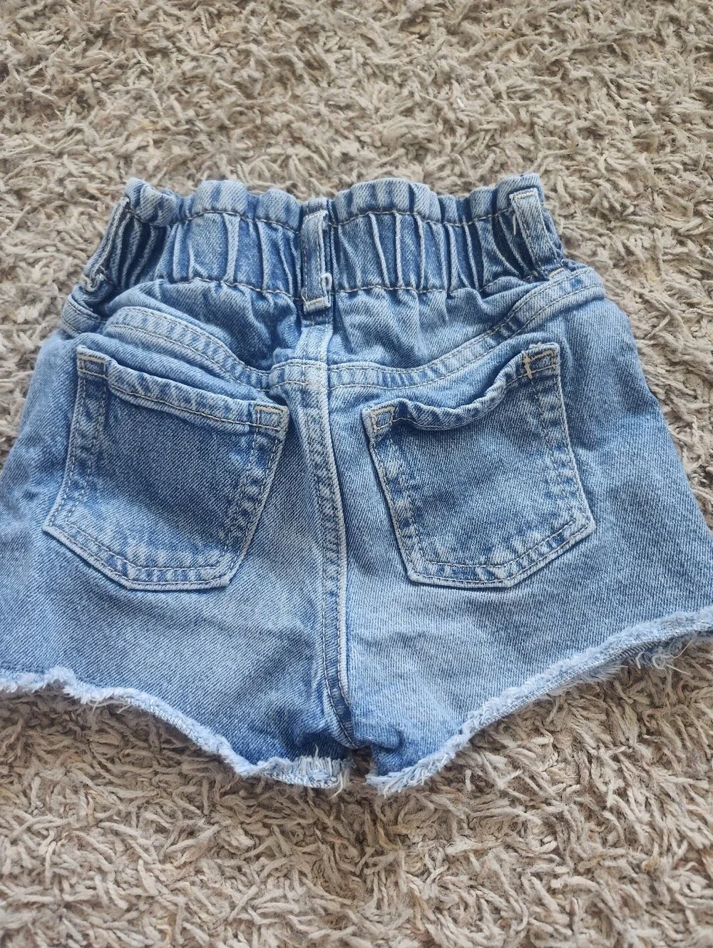Gap Toddler Girls Light Blue Denim Shorts with Frayed Hem